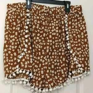 Brown floral shorts